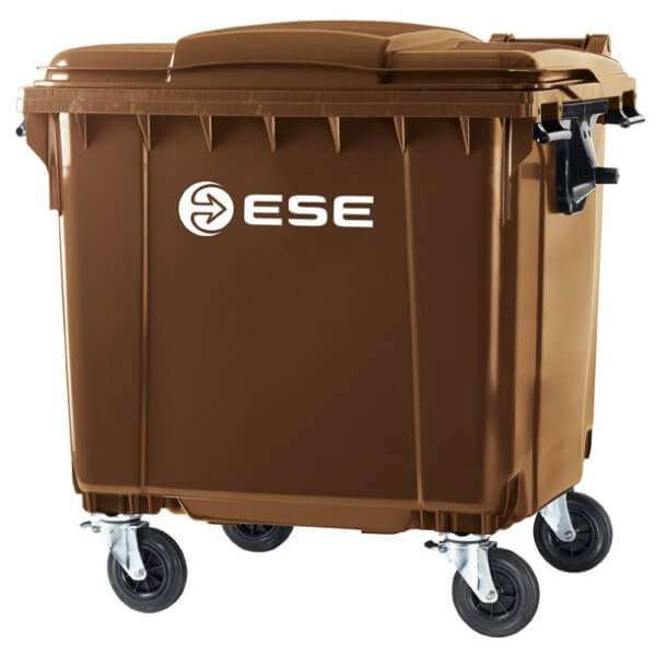 Avfallsbeholder 1100 L brun  