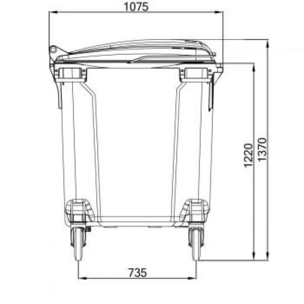 Grønn Søppeldunk 1100 Liter - Bilde 5