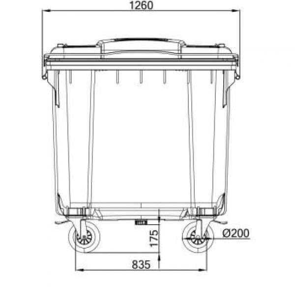 Rød Søppeldunk 1100 Liter - Bilde 6