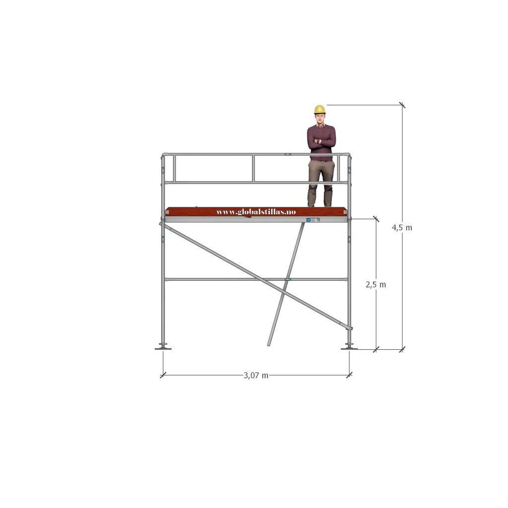 11 m² Aluminiumsstillas | Lite Fasadestillas (Pakke 11)