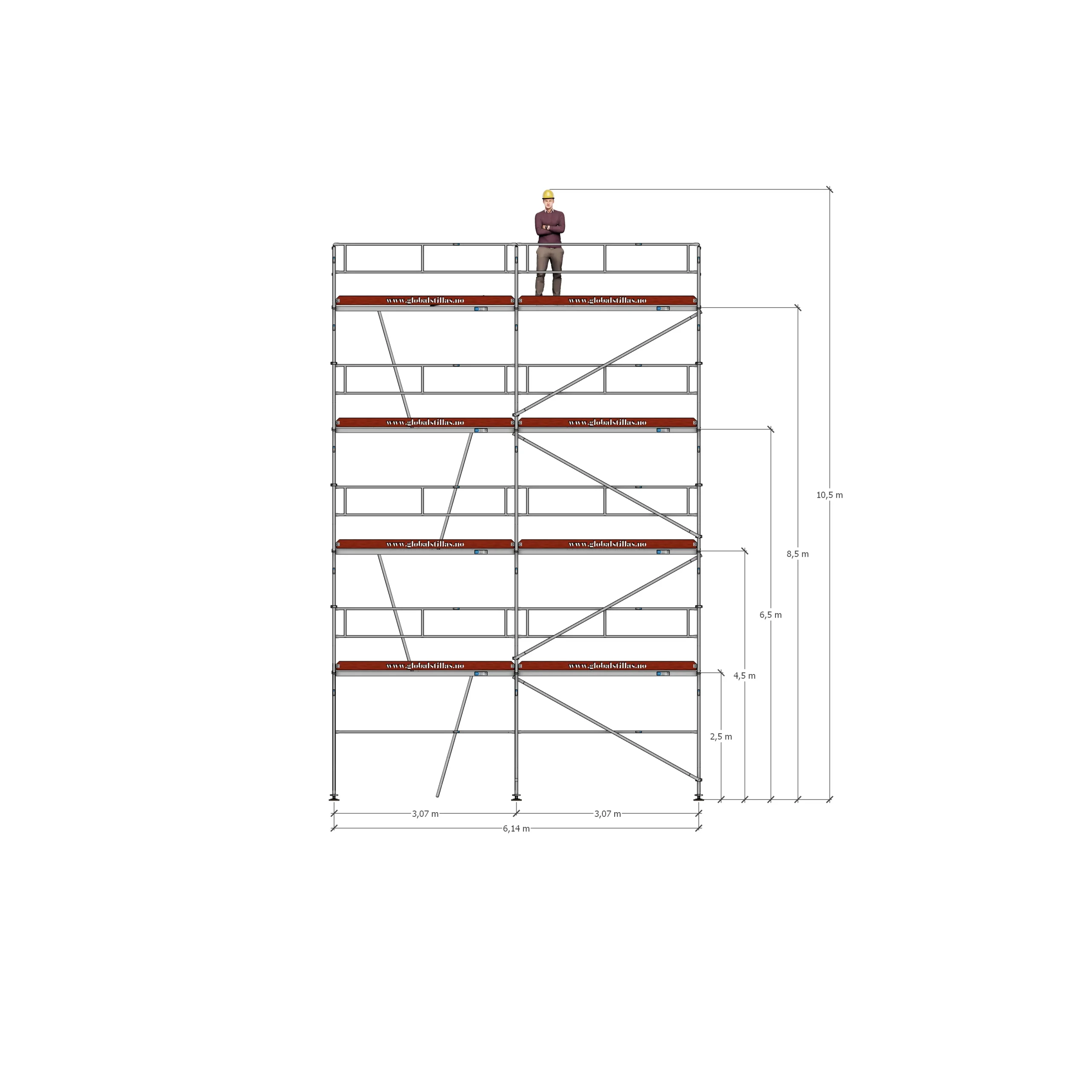 Stillaspakke 42 – 65m² aluminium