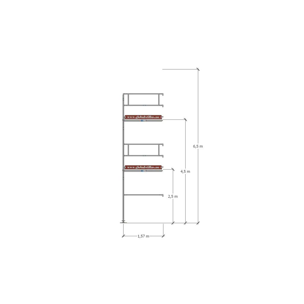 Påbygningspakke 21 - 1,57m aluminium