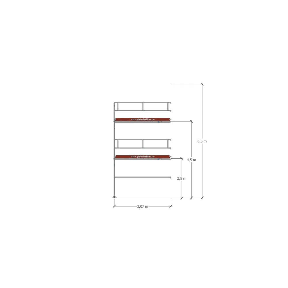 Påbygningspakke 21 - 3,07m aluminium