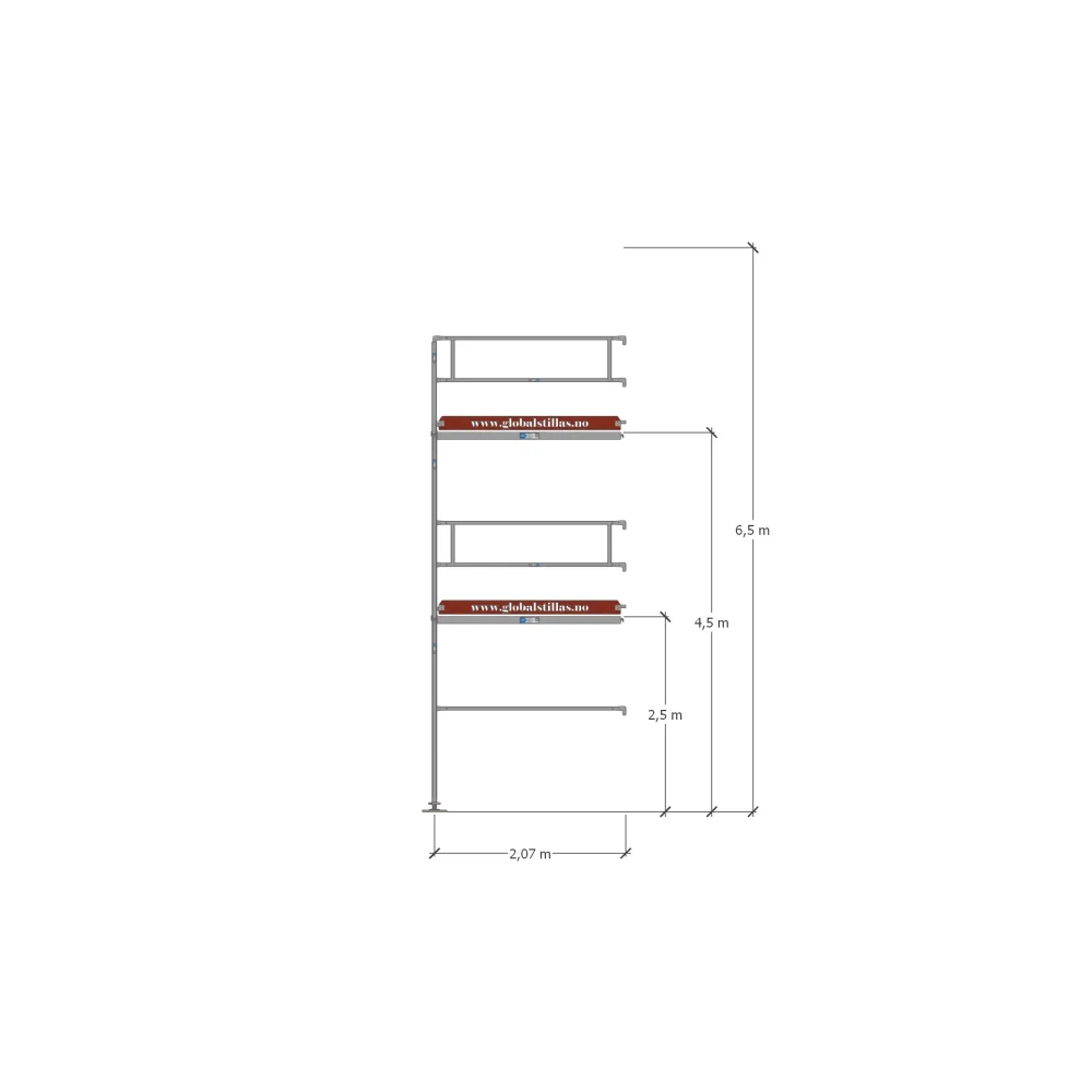 Påbygningspakke 21 - 2,07m aluminium