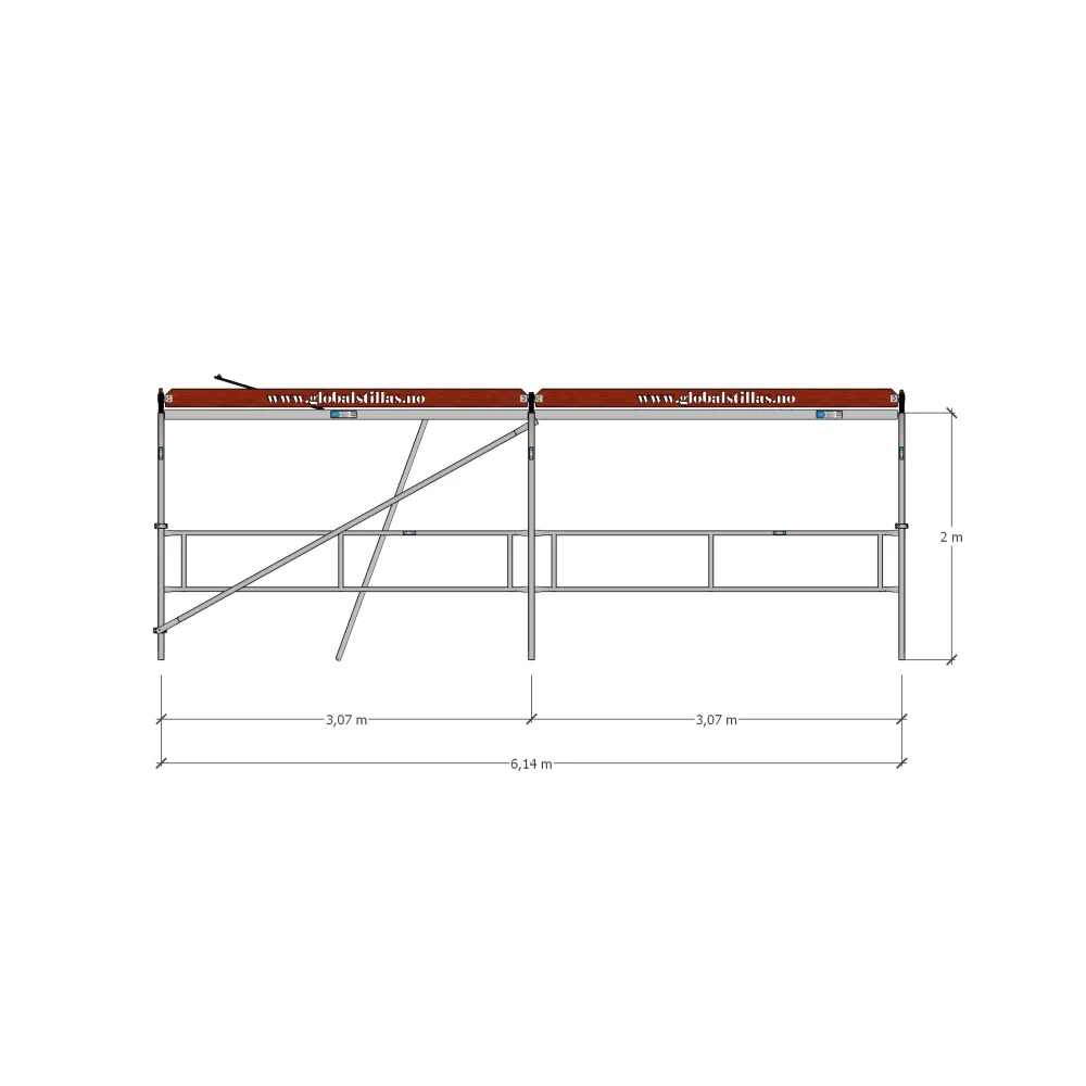 Påbygningspakke 12 - 2m høyde aluminium