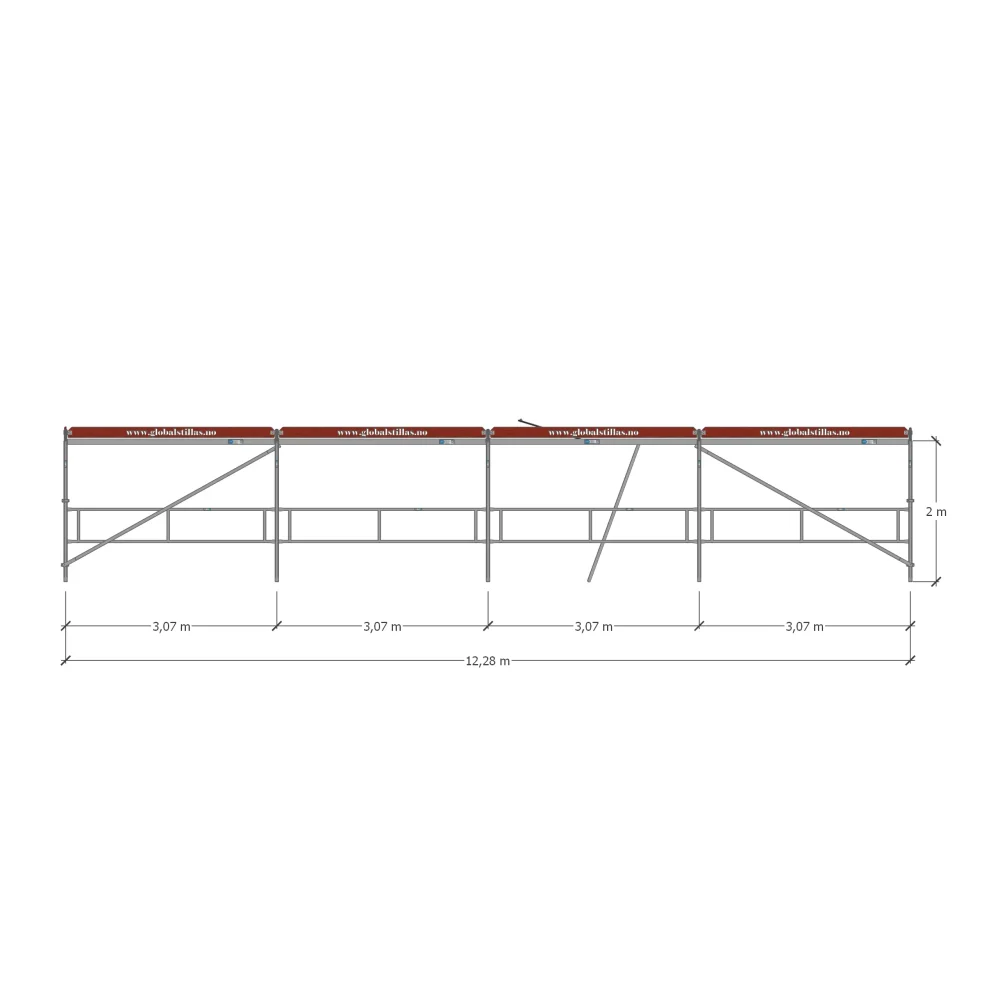 Påbygningspakke 14 – 2m høyde aluminium