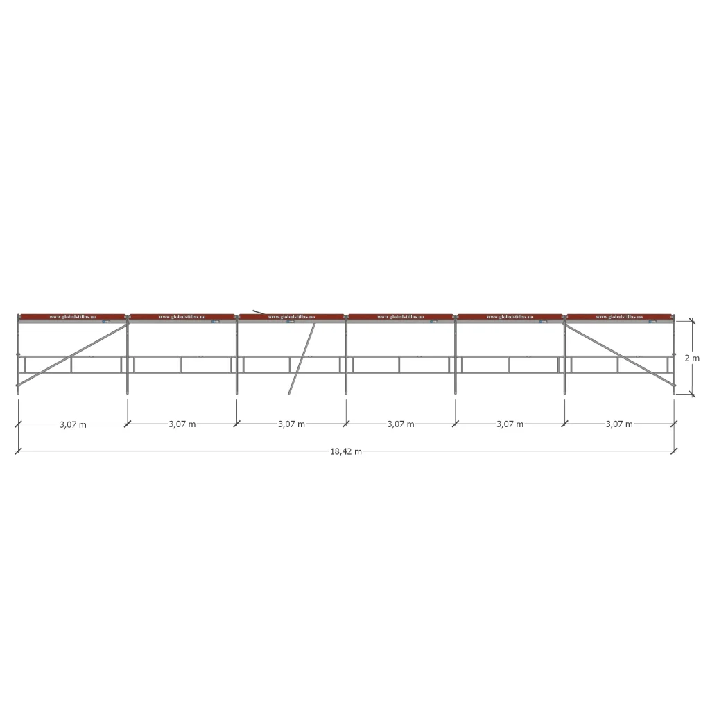 Påbygningspakke 16 - 2m høyde aluminium