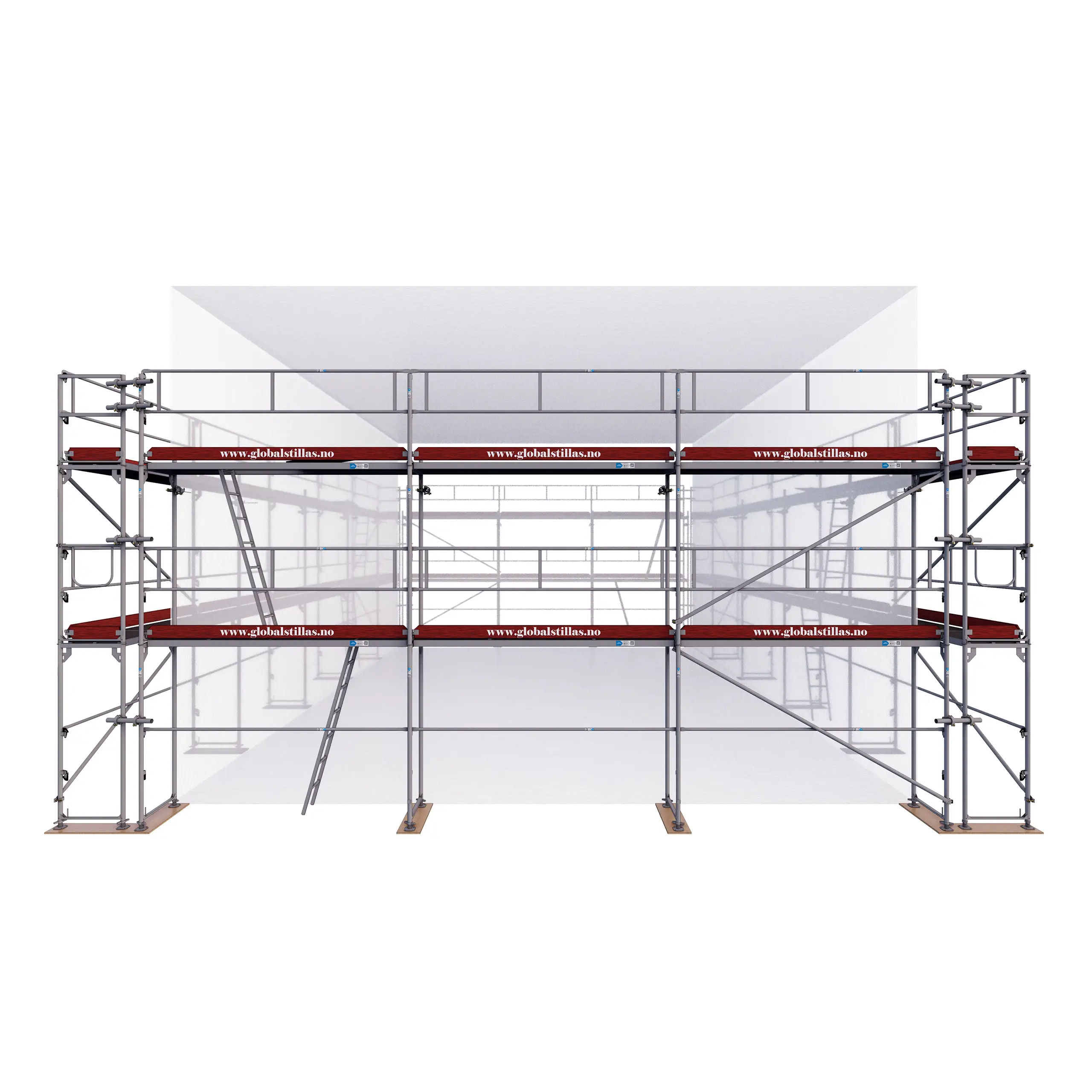 Huspakke Proff 320m² aluminium stillas fra Global Stillas – komplett løsning rundt bygg