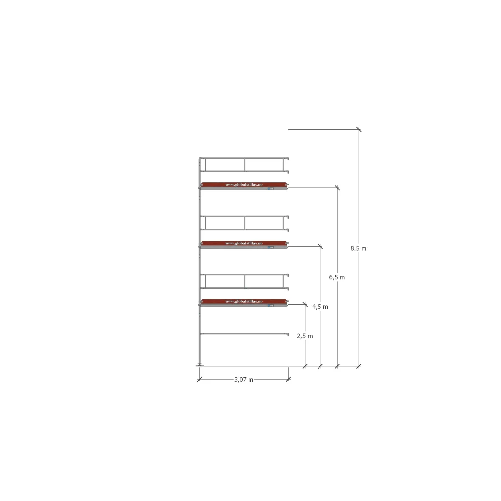 Påbygningspakke 31 - 3,07m aluminium