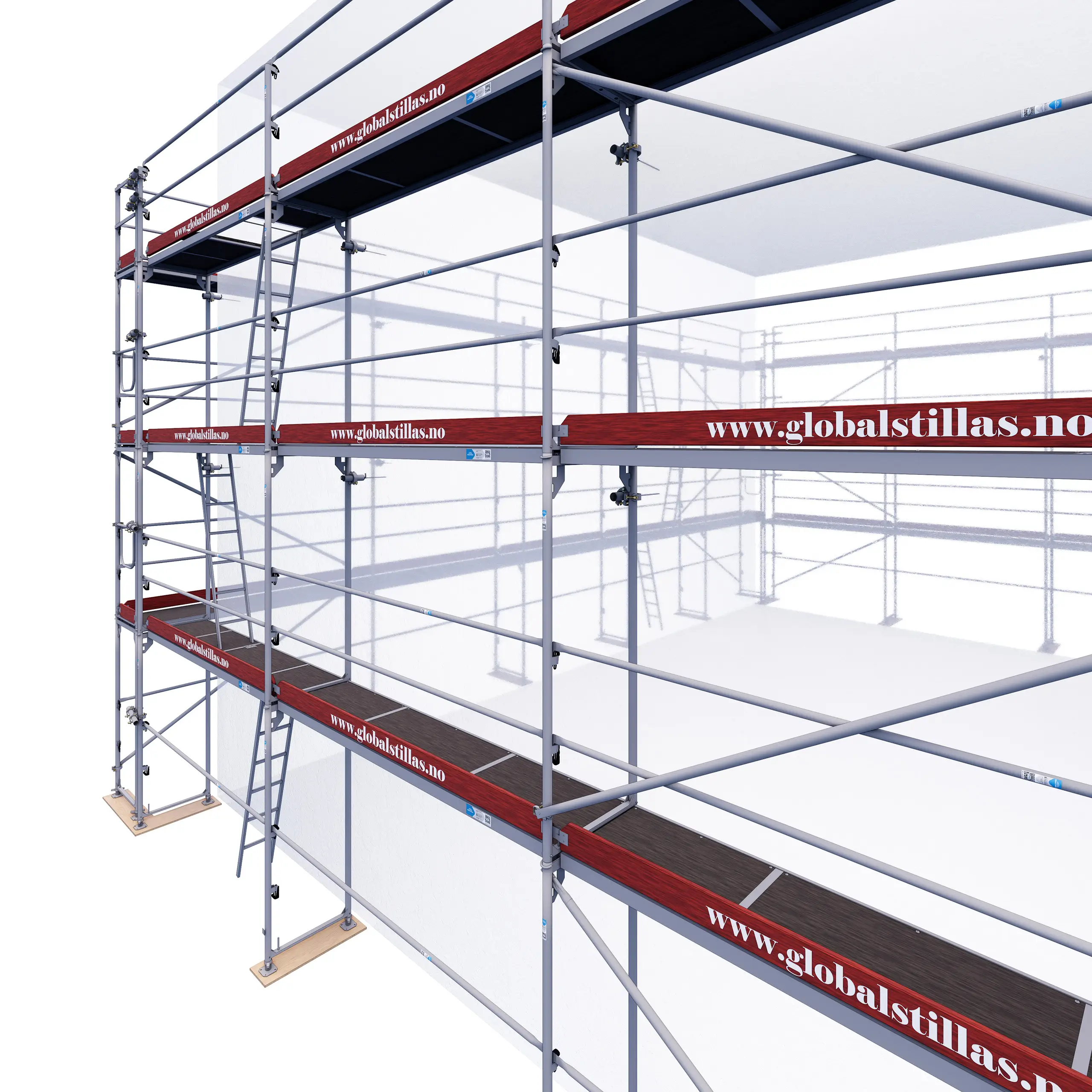 Detaljert visning av Global Stillas – solid proffstillas, Huspakke Proff 418m² stål