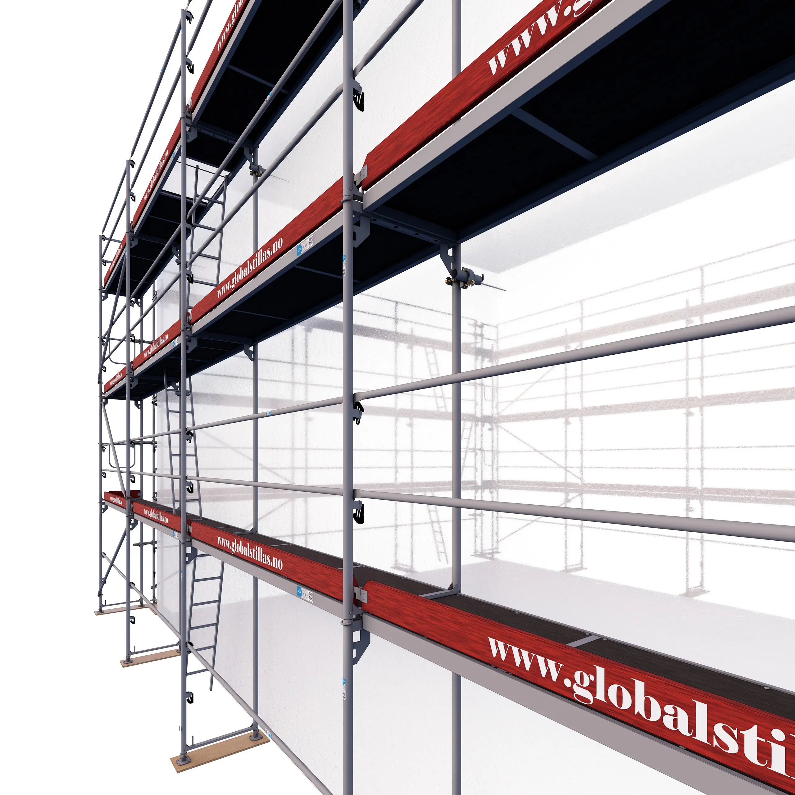 Detaljert visning av titan stillas fra Global Stillas – solideq byggmesterpakke, Huspakke Proff 470m²
