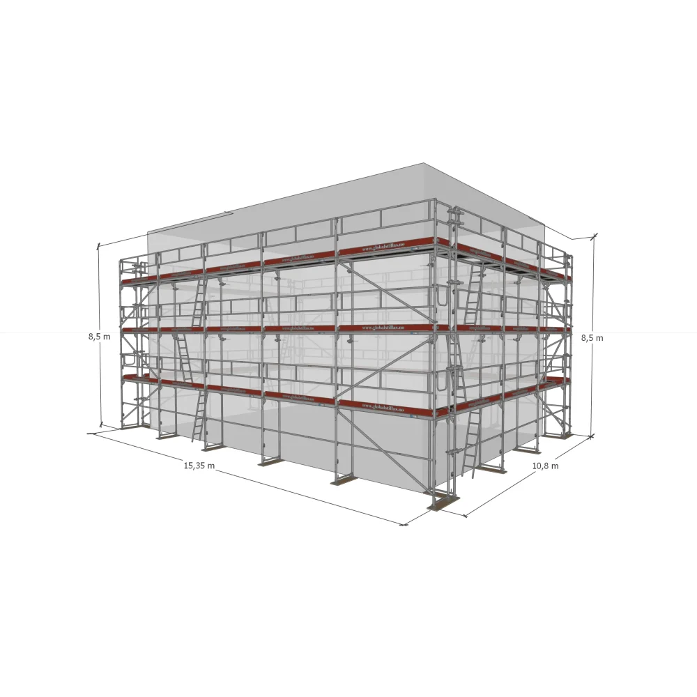 Huspakke Proff 418m² aluminium - Global Stillas