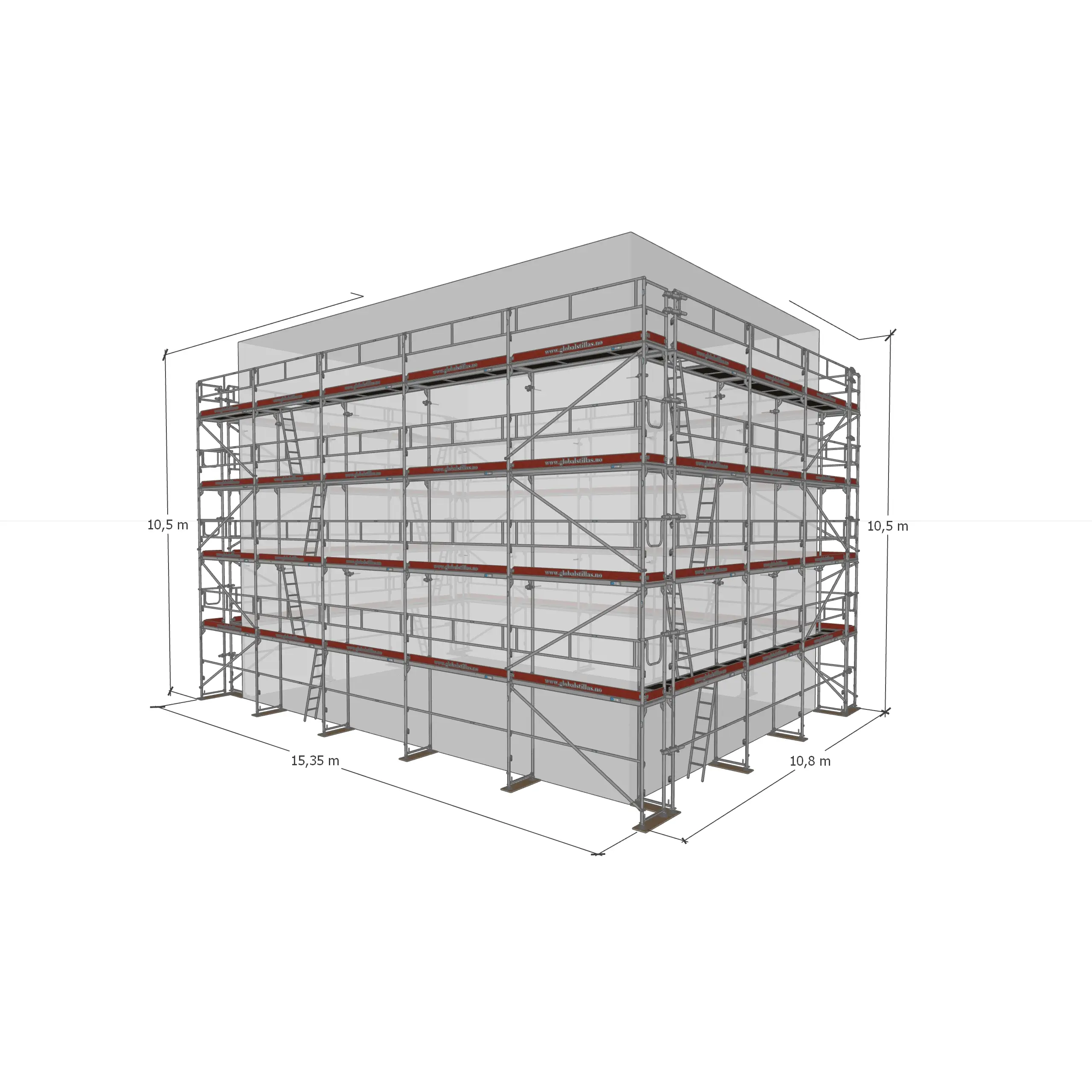 Huspakke Proff 516m² aluminium - Global Stillas