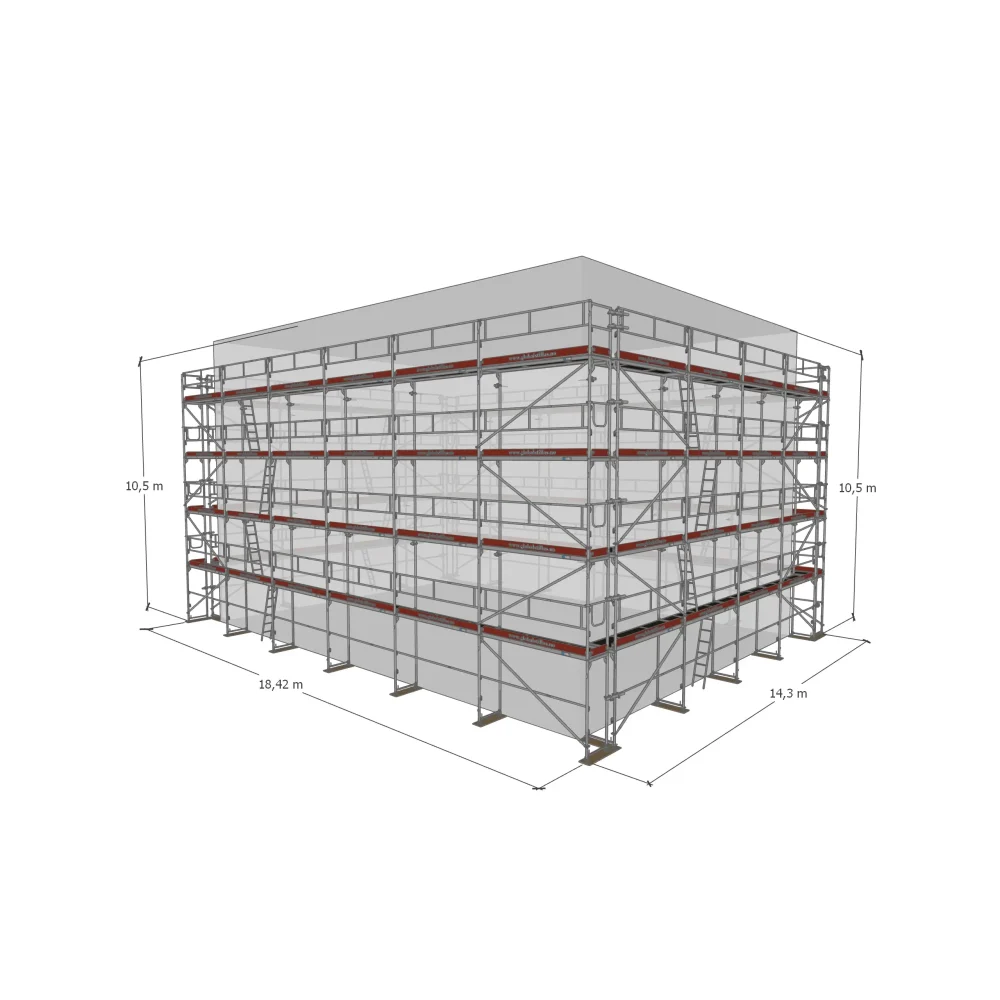 Huspakke Proff 646m² aluminium - Global Stillas