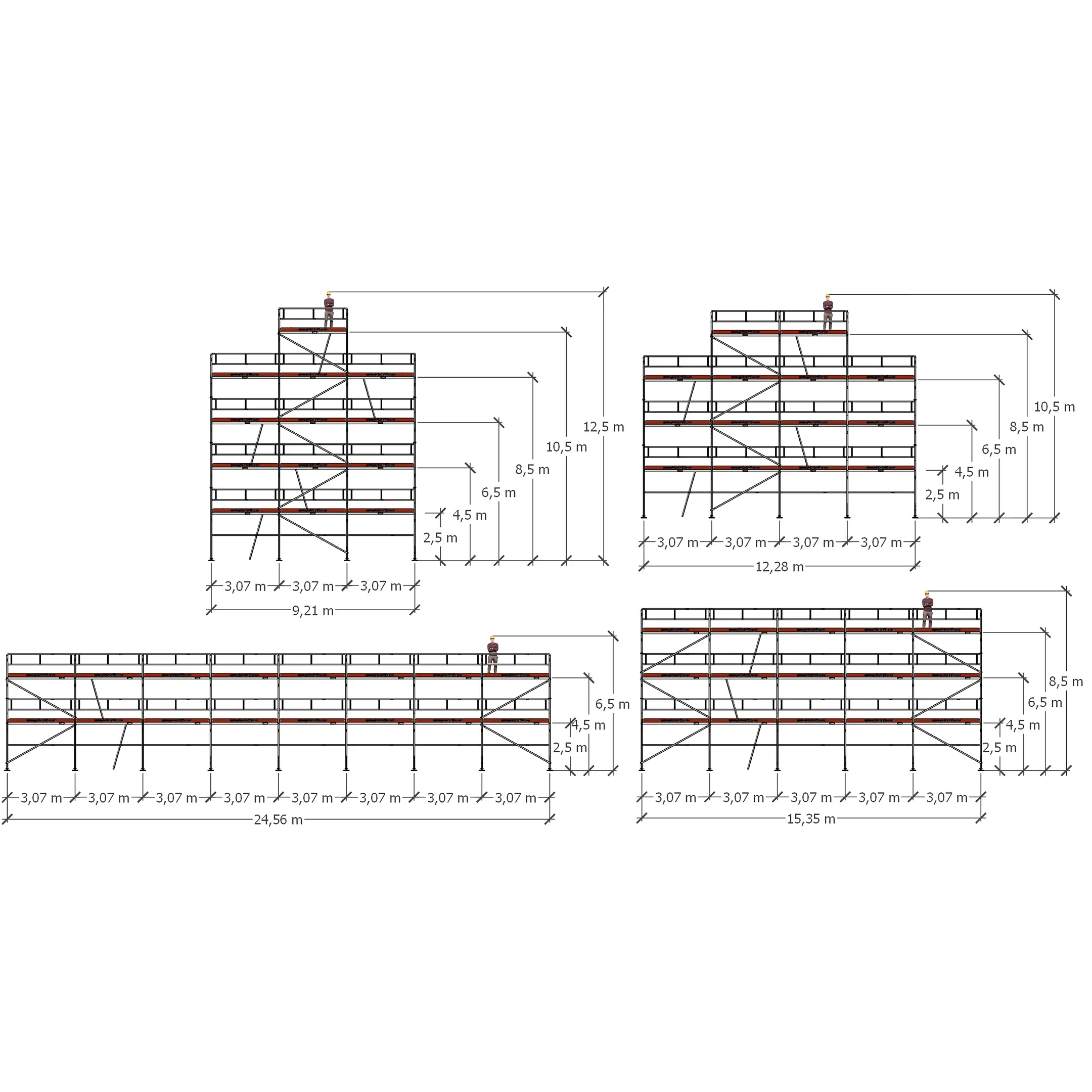 Titan stillas Flexi L med fire stillaspakker titan , robust aluminium stillas - Global Stillas AS