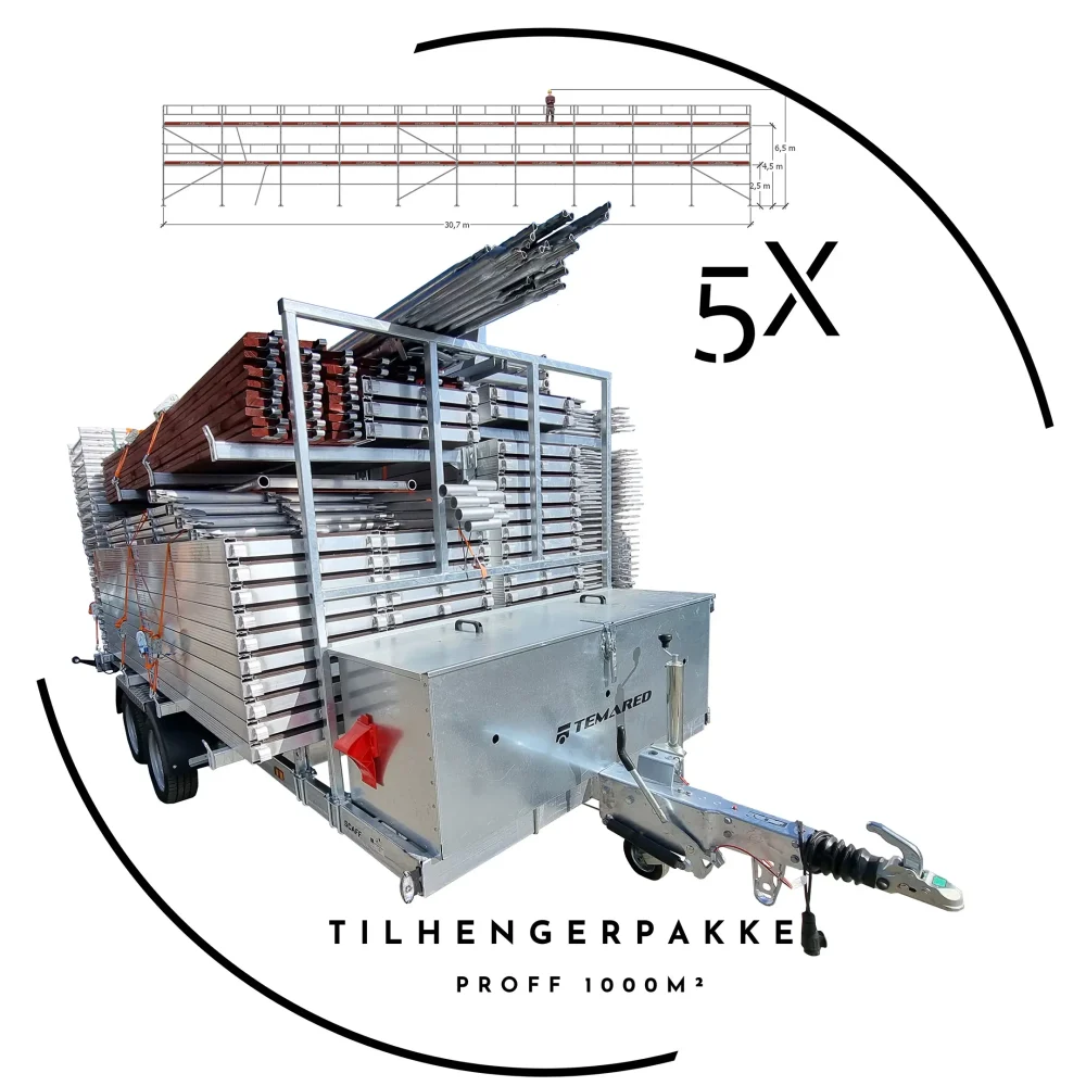 Tilhengerpakke Proff 1000m² aluminium