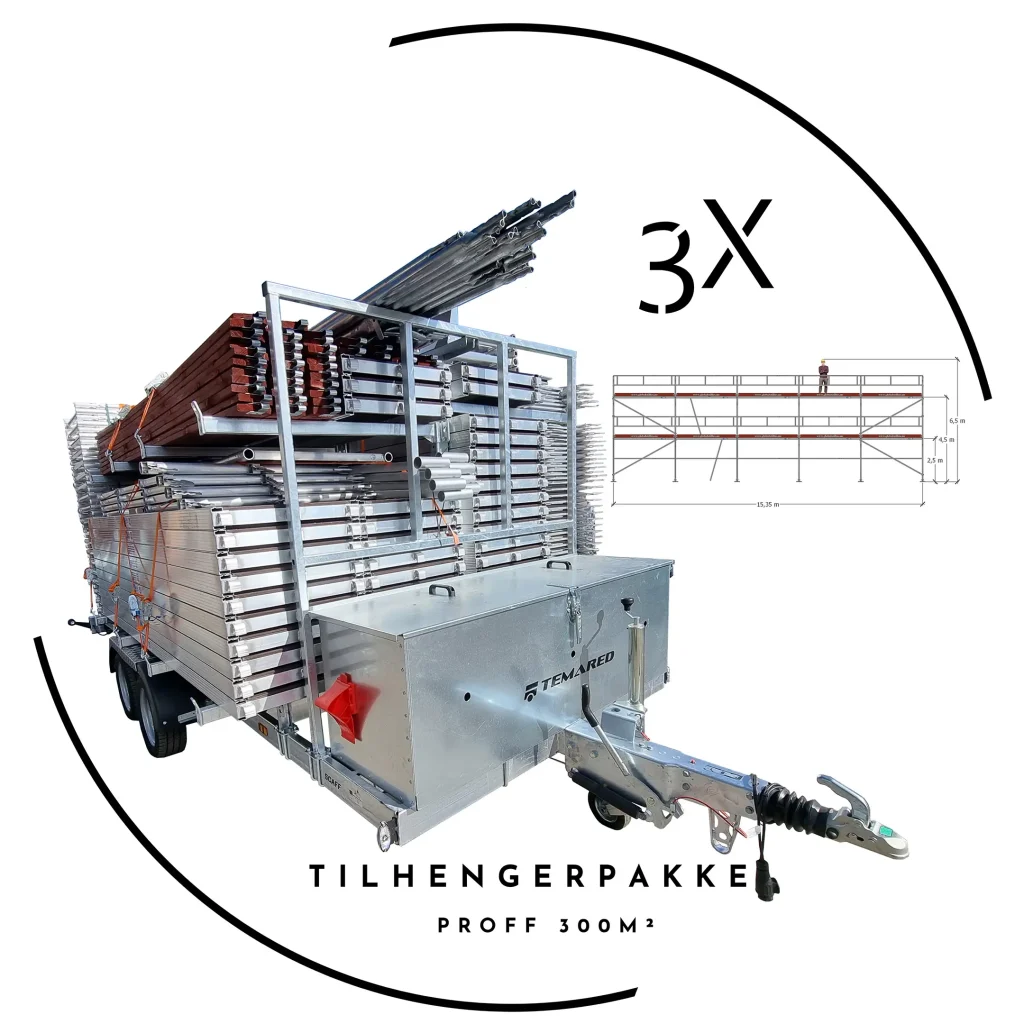 Tilhengerpakke Proff 300m² aluminium
