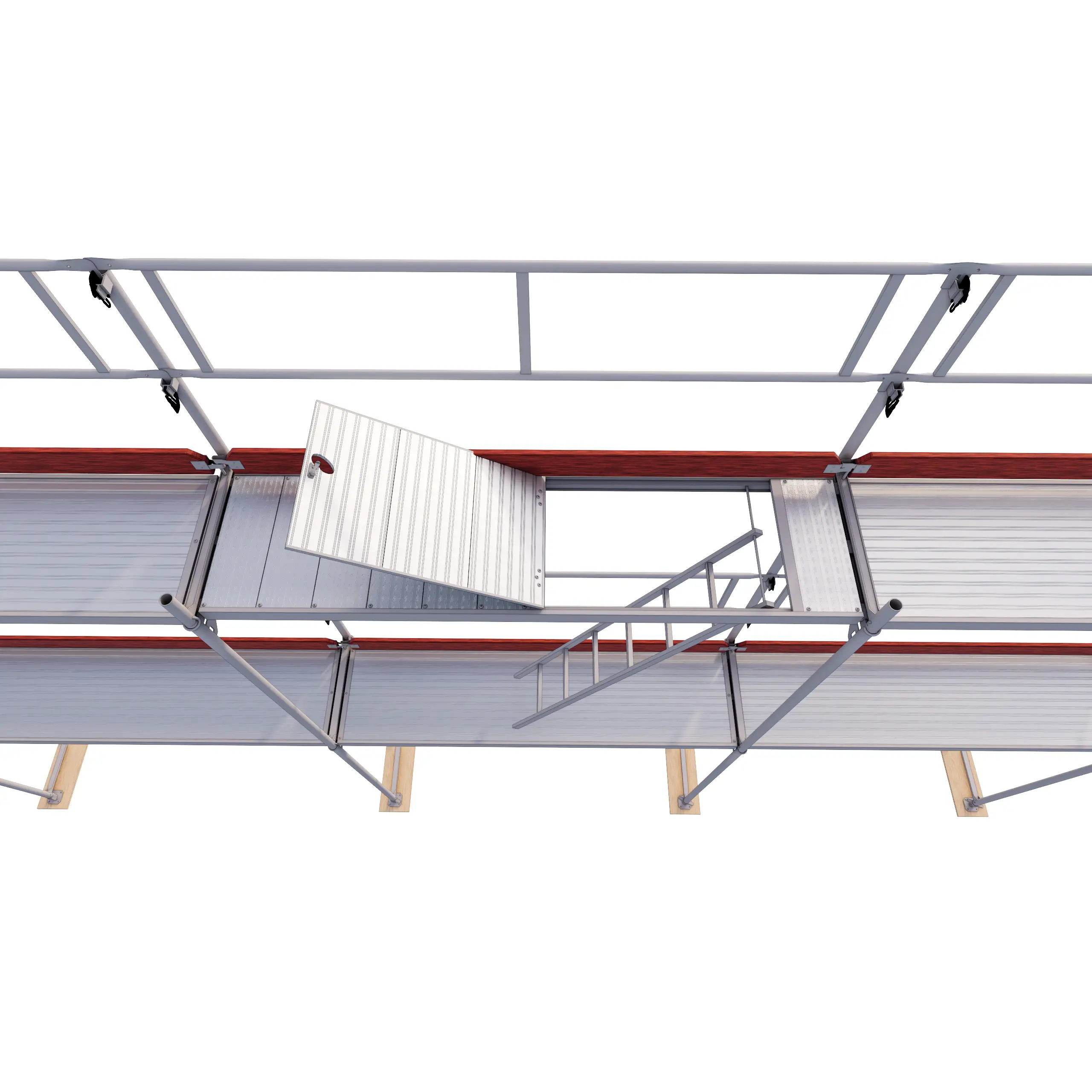 Robustplatting med stige 2,57m aluminium
