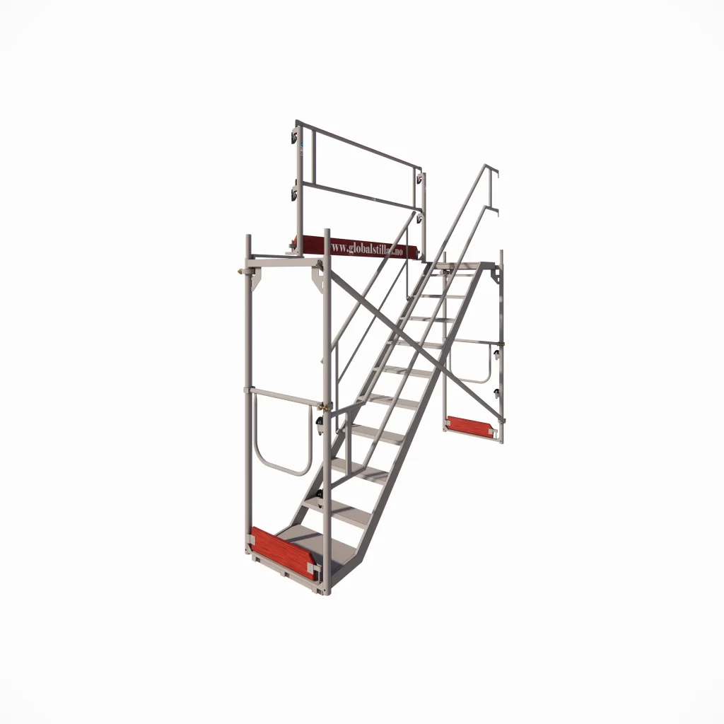 Trappeoppgang for stillas –  Etasjemodul (3,07m) Aluminium